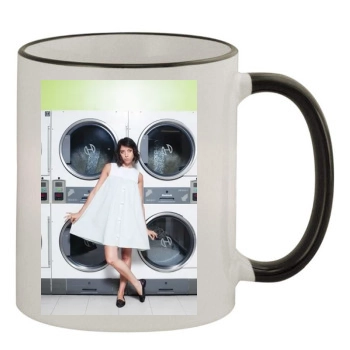 Aubrey Plaza 11oz Colored Rim & Handle Mug