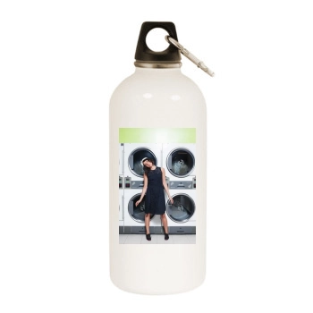 Aubrey Plaza White Water Bottle With Carabiner