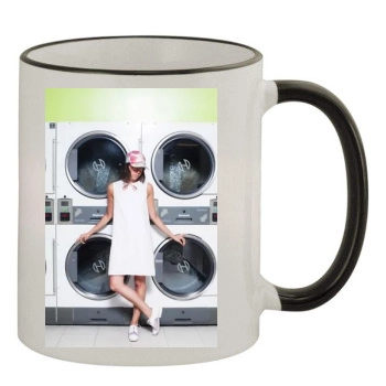 Aubrey Plaza 11oz Colored Rim & Handle Mug