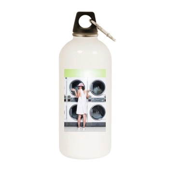 Aubrey Plaza White Water Bottle With Carabiner