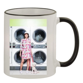 Aubrey Plaza 11oz Colored Rim & Handle Mug