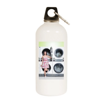 Aubrey Plaza White Water Bottle With Carabiner