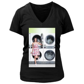 Aubrey Plaza Women's Deep V-Neck TShirt