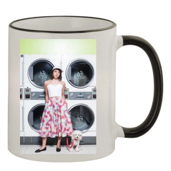 Aubrey Plaza 11oz Colored Rim & Handle Mug