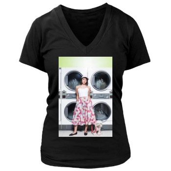 Aubrey Plaza Women's Deep V-Neck TShirt