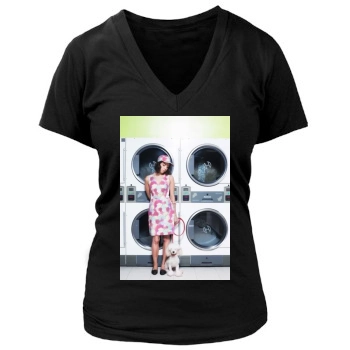 Aubrey Plaza Women's Deep V-Neck TShirt