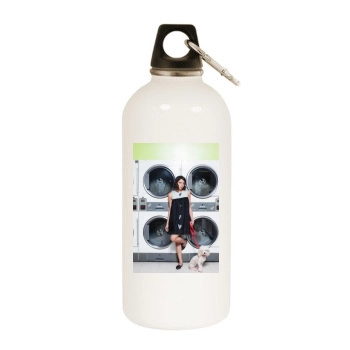 Aubrey Plaza White Water Bottle With Carabiner