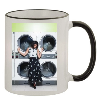 Aubrey Plaza 11oz Colored Rim & Handle Mug