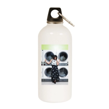 Aubrey Plaza White Water Bottle With Carabiner