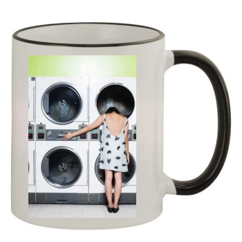 Aubrey Plaza 11oz Colored Rim & Handle Mug