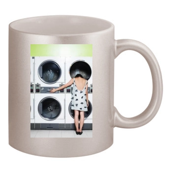 Aubrey Plaza 11oz Metallic Silver Mug