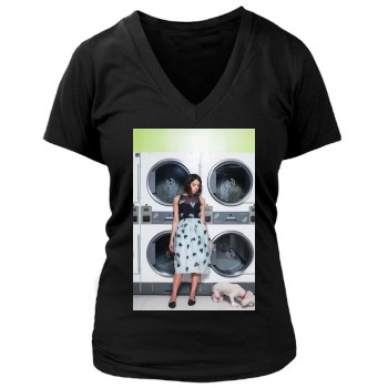 Aubrey Plaza Women's Deep V-Neck TShirt