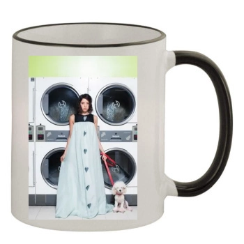 Aubrey Plaza 11oz Colored Rim & Handle Mug