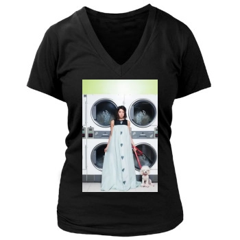 Aubrey Plaza Women's Deep V-Neck TShirt