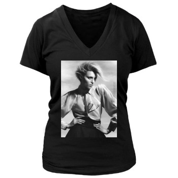 Anja Rubik Women's Deep V-Neck TShirt