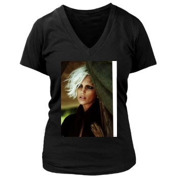 Anja Rubik Women's Deep V-Neck TShirt