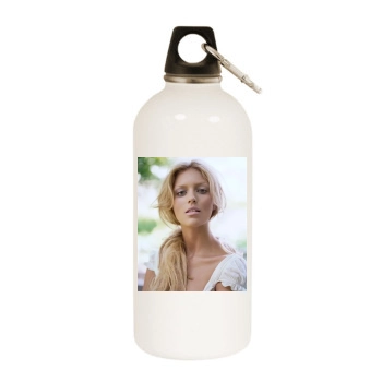 Anja Rubik White Water Bottle With Carabiner