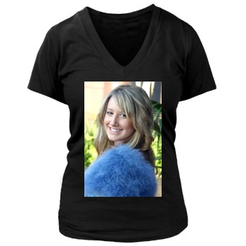 Ashley Tisdale Women's Deep V-Neck TShirt