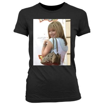 Ashley Tisdale Women's Junior Cut Crewneck T-Shirt