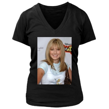 Ashley Tisdale Women's Deep V-Neck TShirt