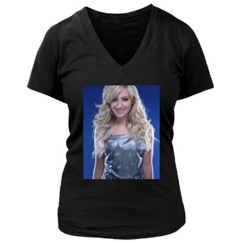 Ashley Tisdale Women's Deep V-Neck TShirt