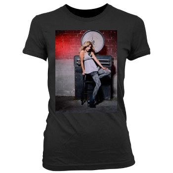 Ashley Tisdale Women's Junior Cut Crewneck T-Shirt