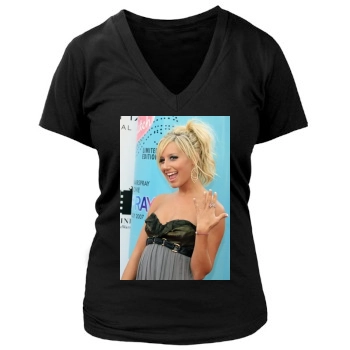 Ashley Tisdale Women's Deep V-Neck TShirt