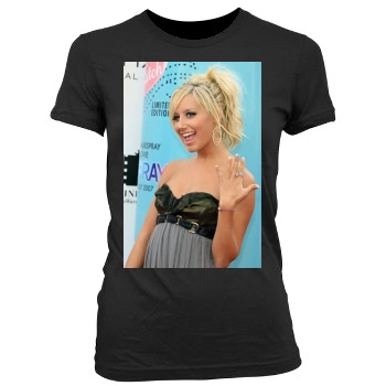 Ashley Tisdale Women's Junior Cut Crewneck T-Shirt