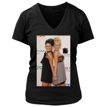 Ashley Tisdale Women's Deep V-Neck TShirt