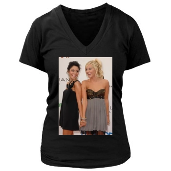 Ashley Tisdale Women's Deep V-Neck TShirt