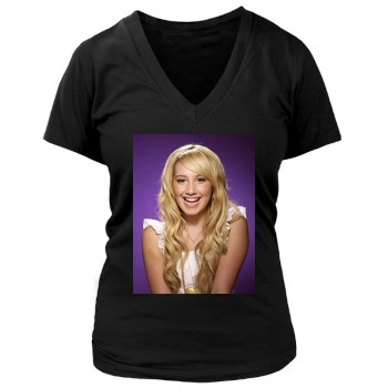 Ashley Tisdale Women's Deep V-Neck TShirt