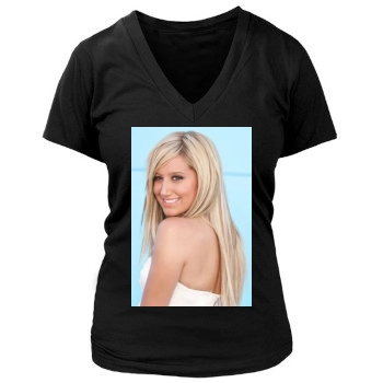 Ashley Tisdale Women's Deep V-Neck TShirt