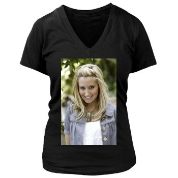 Ashley Tisdale Women's Deep V-Neck TShirt