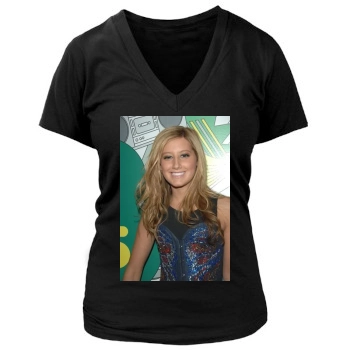 Ashley Tisdale Women's Deep V-Neck TShirt