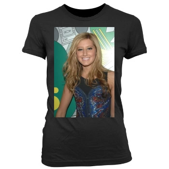 Ashley Tisdale Women's Junior Cut Crewneck T-Shirt