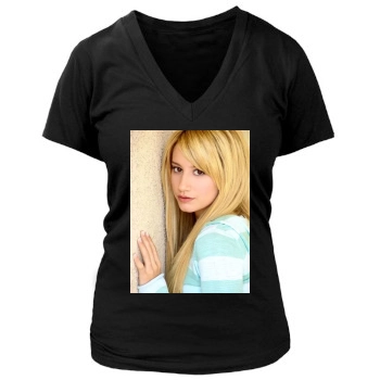 Ashley Tisdale Women's Deep V-Neck TShirt