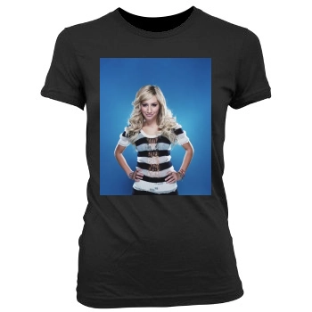 Ashley Tisdale Women's Junior Cut Crewneck T-Shirt