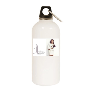 Adriana Lima White Water Bottle With Carabiner