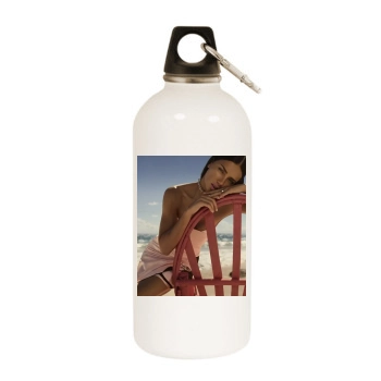 Adriana Lima White Water Bottle With Carabiner