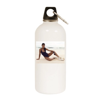 Adriana Lima White Water Bottle With Carabiner