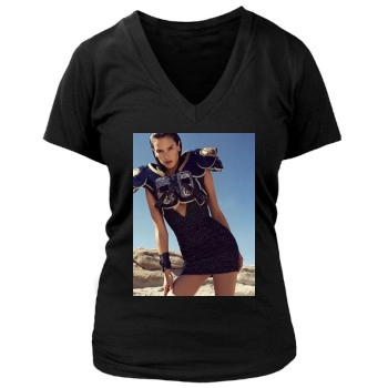 Alessandra Ambrosio Women's Deep V-Neck TShirt