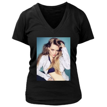 Amanda Seyfried Women's Deep V-Neck TShirt