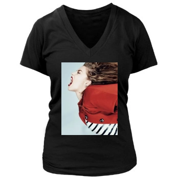 Amber Heard Women's Deep V-Neck TShirt