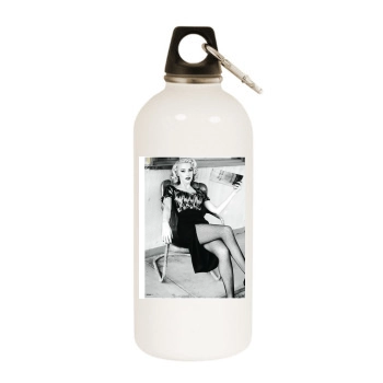 Amber Heard White Water Bottle With Carabiner