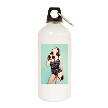 Alicia Silverstone White Water Bottle With Carabiner