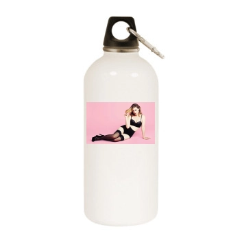 Alicia Silverstone White Water Bottle With Carabiner