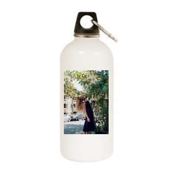 Amber Heard White Water Bottle With Carabiner