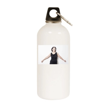 Fiona Shaw White Water Bottle With Carabiner