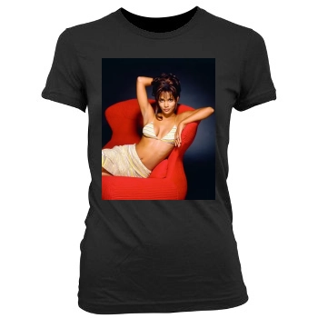 Halle Berry Women's Junior Cut Crewneck T-Shirt