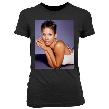 Halle Berry Women's Junior Cut Crewneck T-Shirt